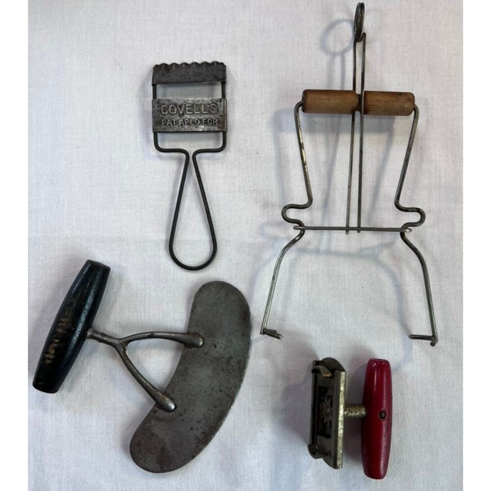 Antique Kitchen Tools Can Opener Grater Can Grabber Mezzaluna Decor Rustic Cabin
